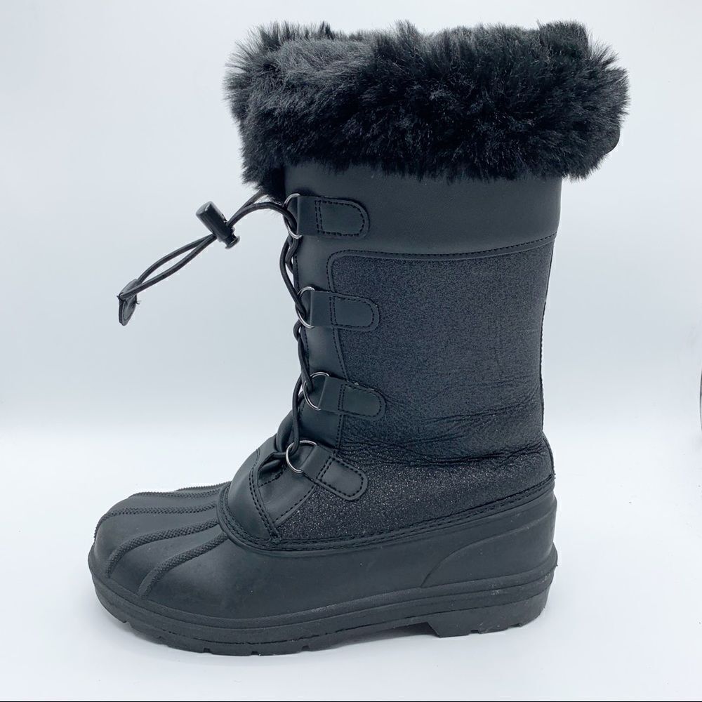 Cat &‎ Jack Thermolite Black Sparkle Winter Boots